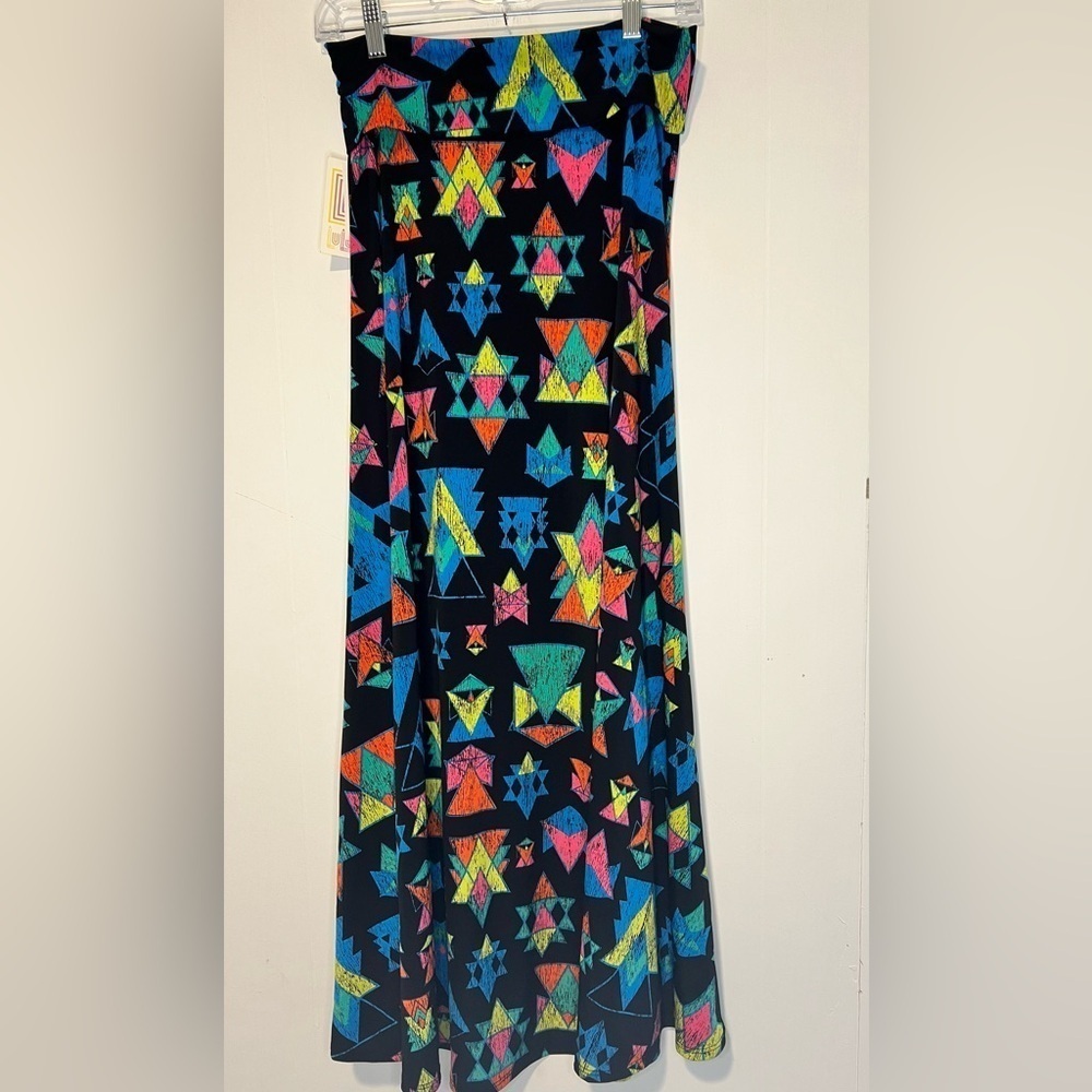 NWT LulaRoe Multicolored Geometric Maxi Skirt L8 50925
